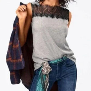 cabi Women’s Style 3815 Lacey Sleeveless Jersey Knit Top Size XS